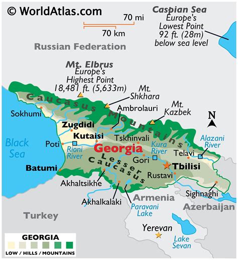 georgia map country and climate